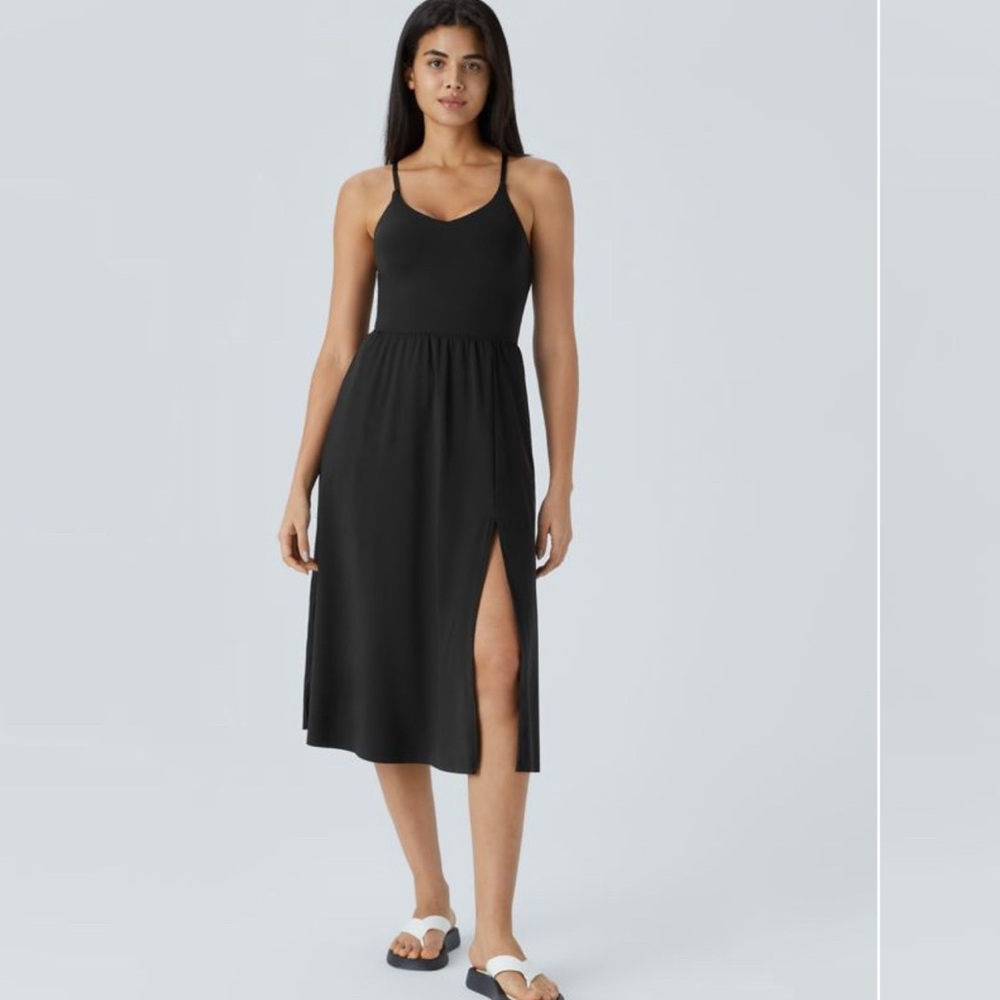 HALARA Black Midi Dress